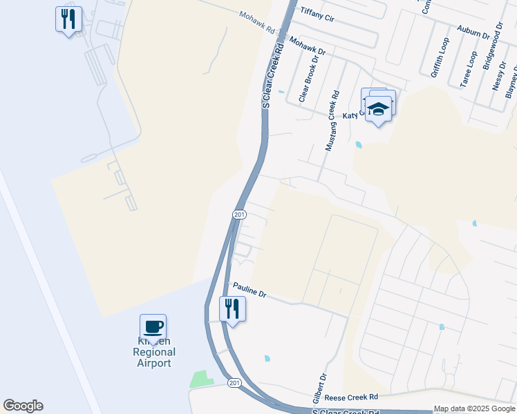 map of restaurants, bars, coffee shops, grocery stores, and more near 7210 South Clear Creek Road in Killeen