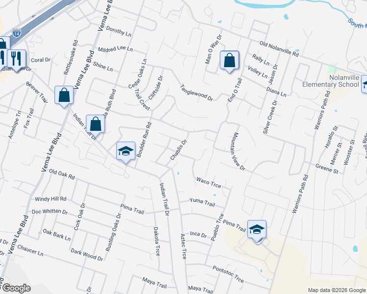 map of restaurants, bars, coffee shops, grocery stores, and more near 1005 Chablis Drive in Harker Heights