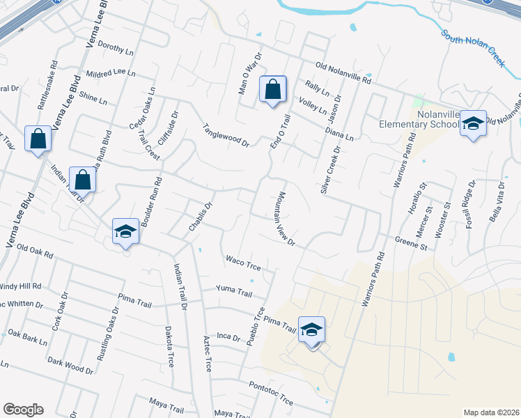 map of restaurants, bars, coffee shops, grocery stores, and more near 1801 Meagan Court in Harker Heights