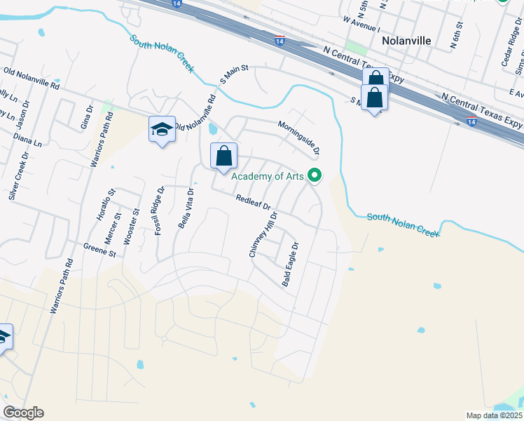 map of restaurants, bars, coffee shops, grocery stores, and more near 7002 Chimney Hill Drive in Nolanville