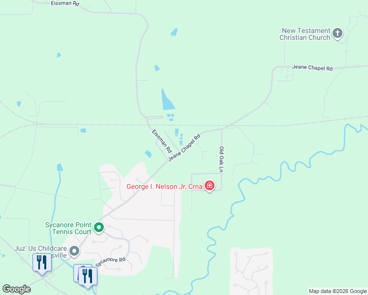 map of restaurants, bars, coffee shops, grocery stores, and more near 1208-1222 Jeane Chapel Road in Leesville