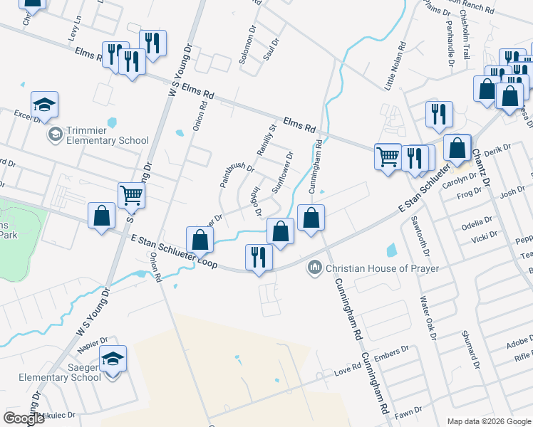 map of restaurants, bars, coffee shops, grocery stores, and more near 4503 Indigo Drive in Killeen