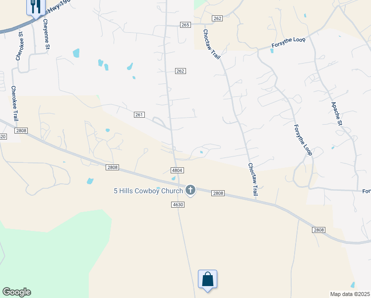 map of restaurants, bars, coffee shops, grocery stores, and more near 1185 County Road 4804 in Copperas Cove