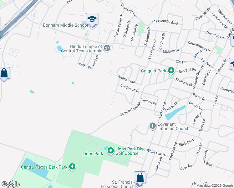 map of restaurants, bars, coffee shops, grocery stores, and more near 3901 Valley View Drive in Temple