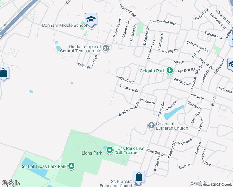 map of restaurants, bars, coffee shops, grocery stores, and more near 3901 Valley View Dr in Temple