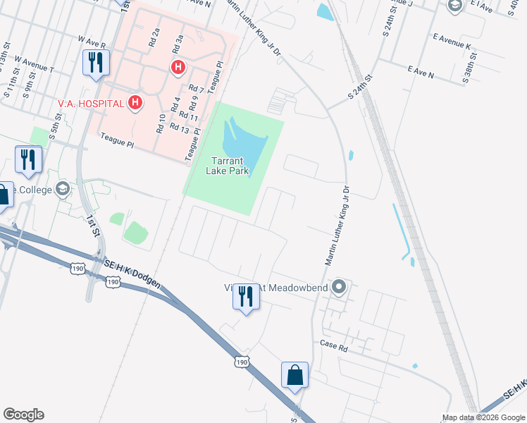 map of restaurants, bars, coffee shops, grocery stores, and more near 2412 Duntov Drive in Temple