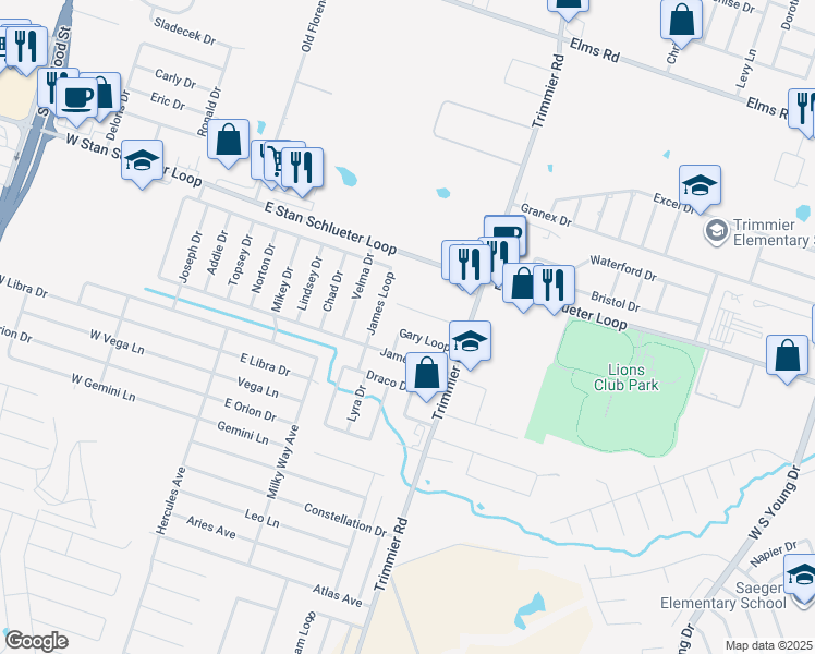 map of restaurants, bars, coffee shops, grocery stores, and more near 812 Gary Loop in Killeen