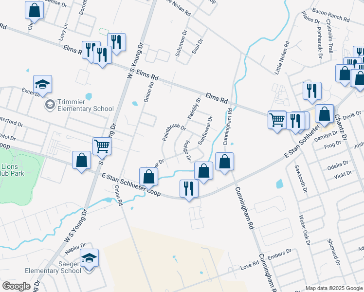 map of restaurants, bars, coffee shops, grocery stores, and more near 4308 Sunflower Drive in Killeen