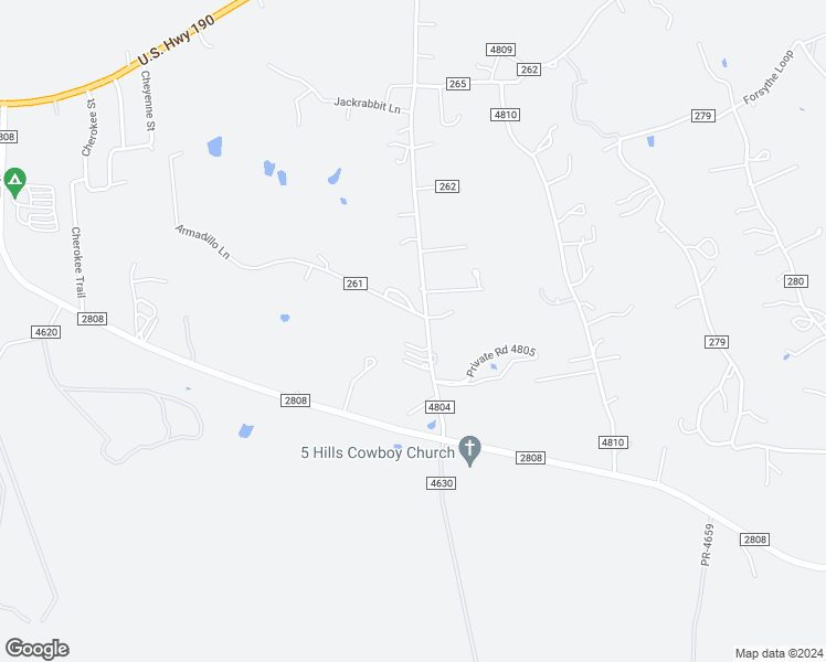 map of restaurants, bars, coffee shops, grocery stores, and more near 1140 County Road 4804 in Kempner