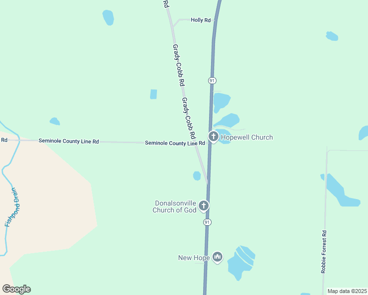 map of restaurants, bars, coffee shops, grocery stores, and more near 3027 Radio Station Road in Donalsonville