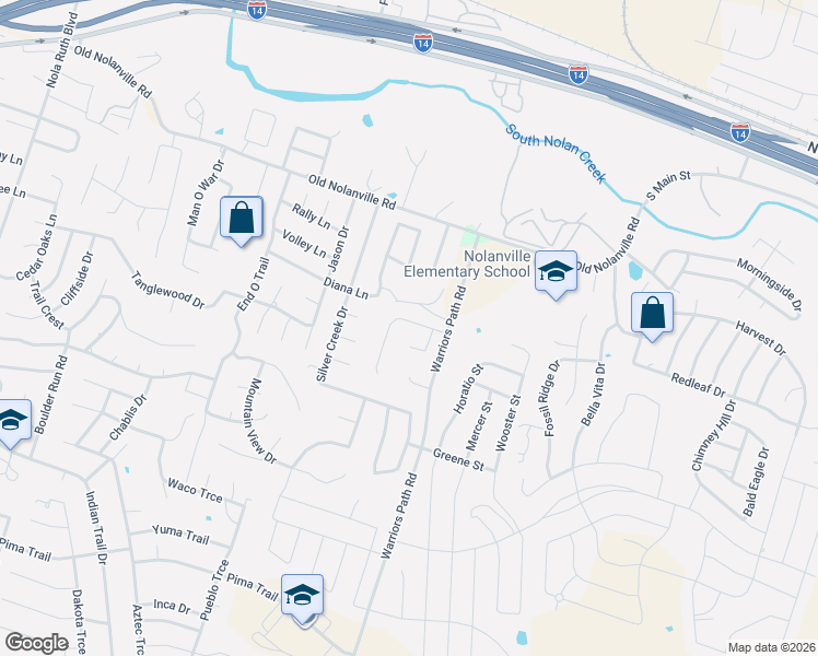 map of restaurants, bars, coffee shops, grocery stores, and more near 1807 Iron Jacket Trail in Harker Heights