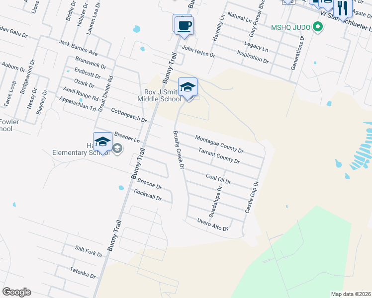 map of restaurants, bars, coffee shops, grocery stores, and more near 2910 Tarrant County Drive in Killeen