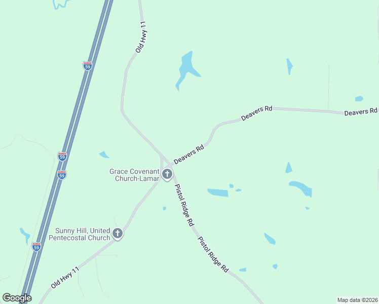 map of restaurants, bars, coffee shops, grocery stores, and more near 178 Deavers Road in Purvis