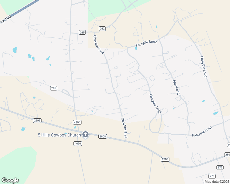 map of restaurants, bars, coffee shops, grocery stores, and more near Prairie Road in Kempner