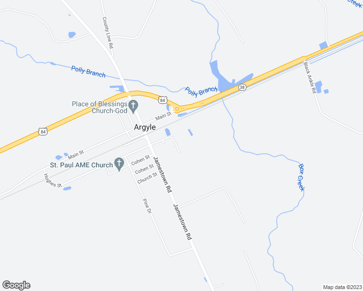 map of restaurants, bars, coffee shops, grocery stores, and more near 181 Oak Lane in Argyle