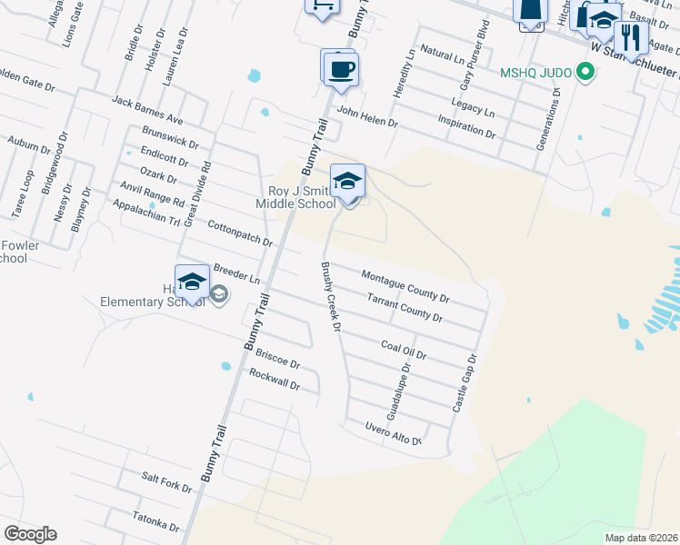 map of restaurants, bars, coffee shops, grocery stores, and more near 3005 Montague County Drive in Killeen