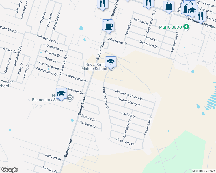 map of restaurants, bars, coffee shops, grocery stores, and more near 3005 Montague County Drive in Killeen