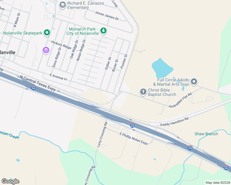 map of restaurants, bars, coffee shops, grocery stores, and more near 100 Pointer Street in MORGANS POINT
