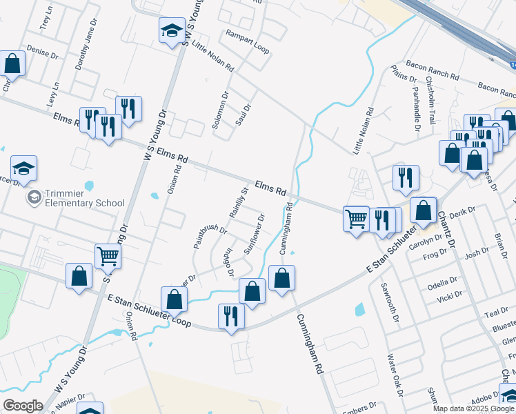 map of restaurants, bars, coffee shops, grocery stores, and more near 3905 Sunflower Drive in Killeen
