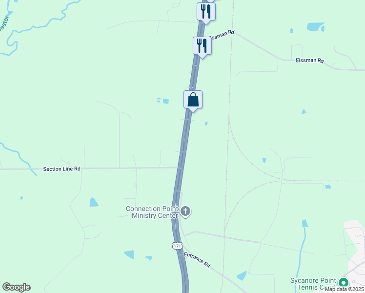 map of restaurants, bars, coffee shops, grocery stores, and more near Lake Charles Hwy in Leesville