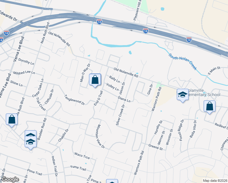 map of restaurants, bars, coffee shops, grocery stores, and more near 1812 Diana Lane in Harker Heights