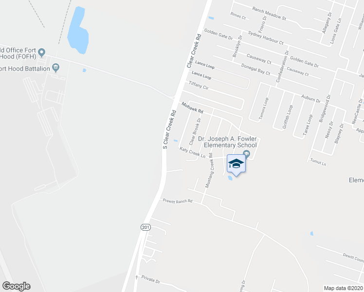 map of restaurants, bars, coffee shops, grocery stores, and more near 6608 Katy Creek Lane in Killeen