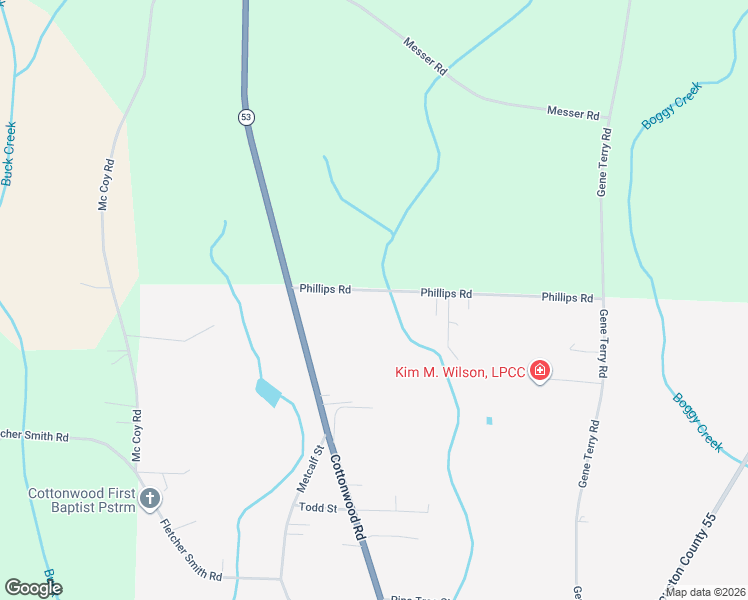 map of restaurants, bars, coffee shops, grocery stores, and more near 214 Phillips Road in Cottonwood