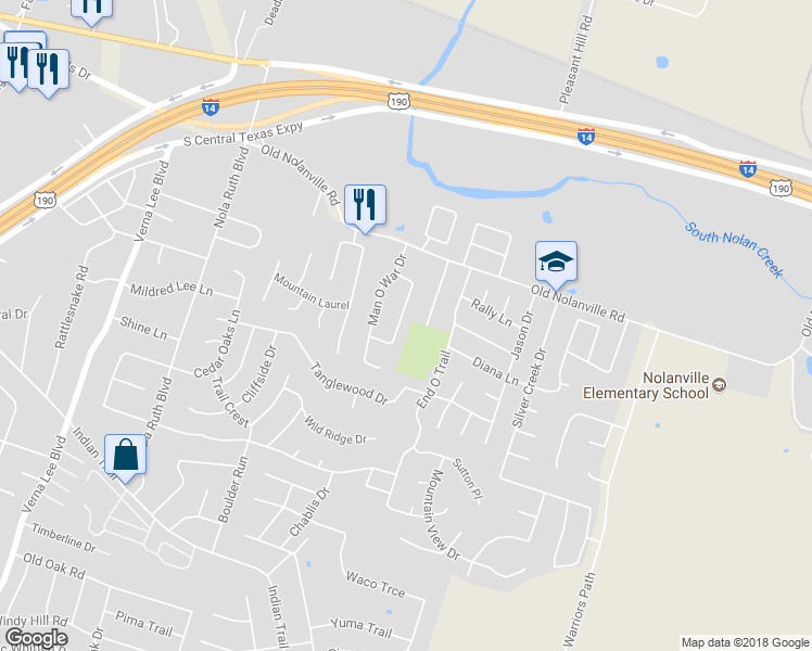 map of restaurants, bars, coffee shops, grocery stores, and more near 613 Citation Loop in Harker Heights