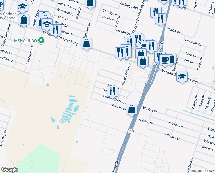 map of restaurants, bars, coffee shops, grocery stores, and more near 1403 Trailboss Drive in Killeen