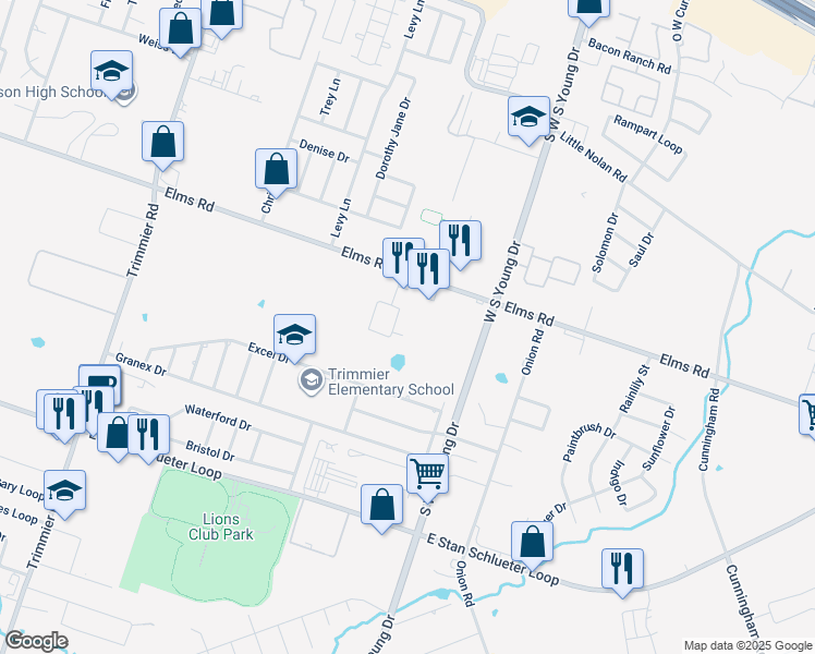 map of restaurants, bars, coffee shops, grocery stores, and more near 4103 Elms Run Circle in Killeen
