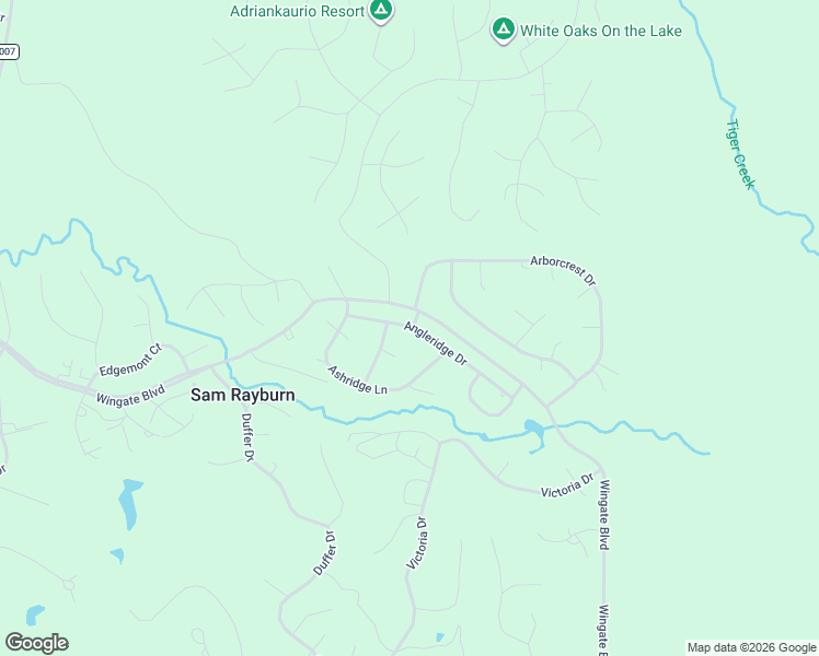 map of restaurants, bars, coffee shops, grocery stores, and more near 436 Angleridge Drive in Brookeland