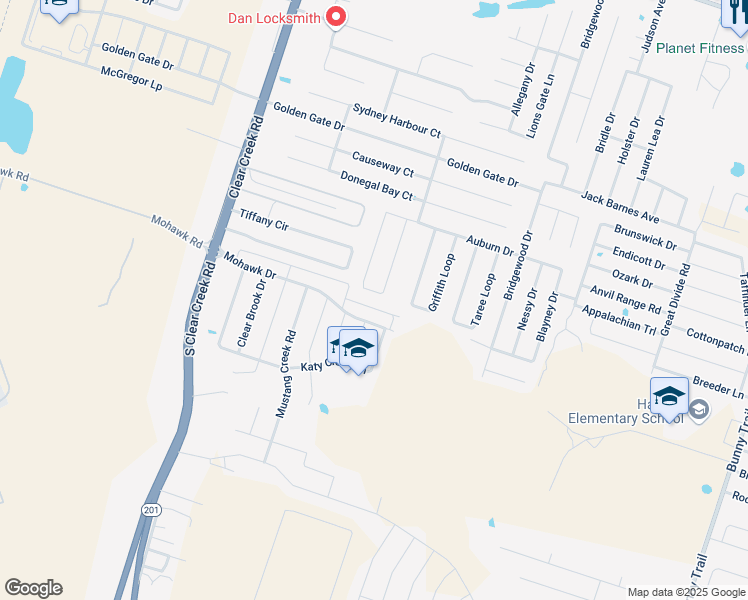 map of restaurants, bars, coffee shops, grocery stores, and more near 6305 Temora Loop in Killeen