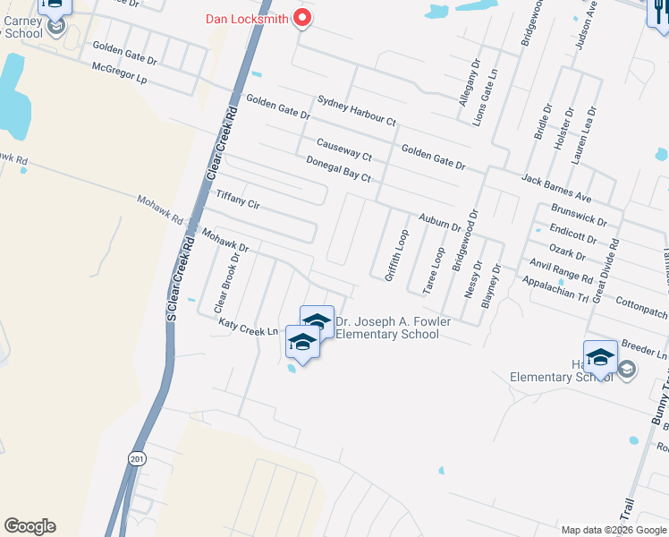 map of restaurants, bars, coffee shops, grocery stores, and more near 6305 Temora Loop in Killeen