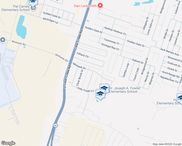 map of restaurants, bars, coffee shops, grocery stores, and more near 6302 Mustang Creek Road in Killeen