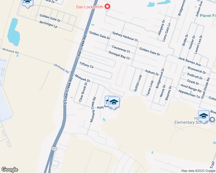 map of restaurants, bars, coffee shops, grocery stores, and more near 5003 Mohawk Drive in Killeen