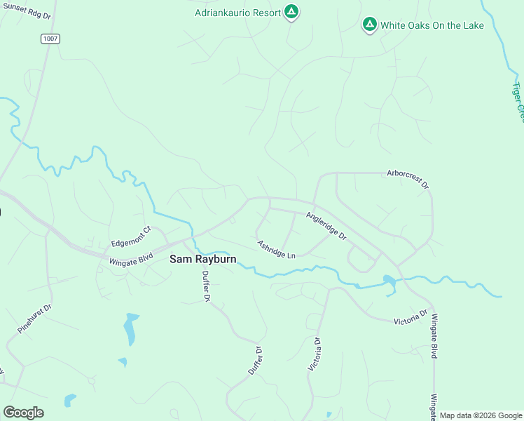 map of restaurants, bars, coffee shops, grocery stores, and more near Ashcreek Lane in Brookeland