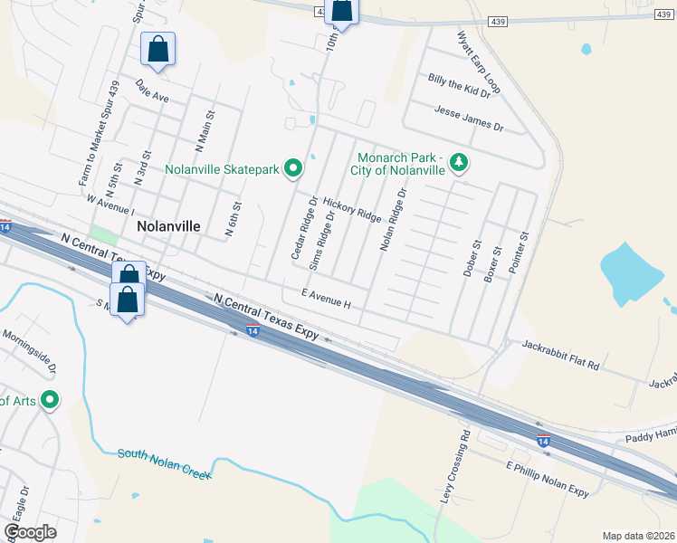 map of restaurants, bars, coffee shops, grocery stores, and more near 202 Timber Ridge Drive in Nolanville