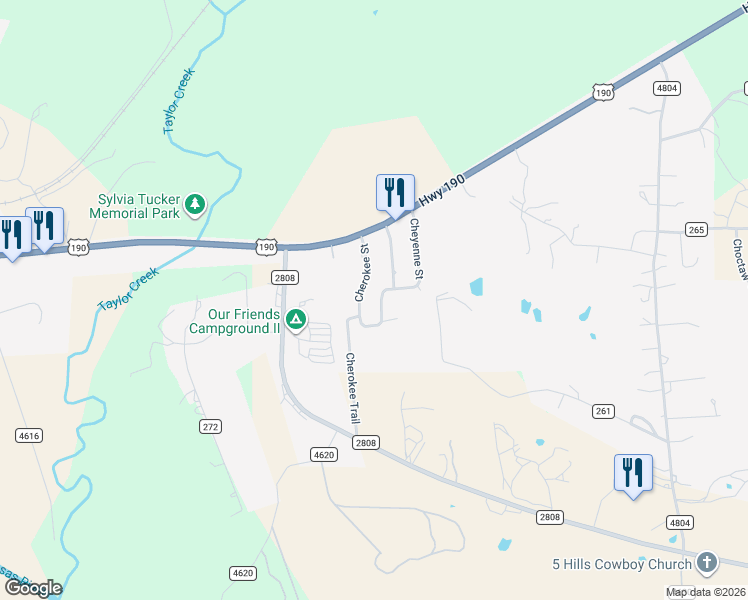 map of restaurants, bars, coffee shops, grocery stores, and more near 437 Cheyenne Street in Copperas Cove