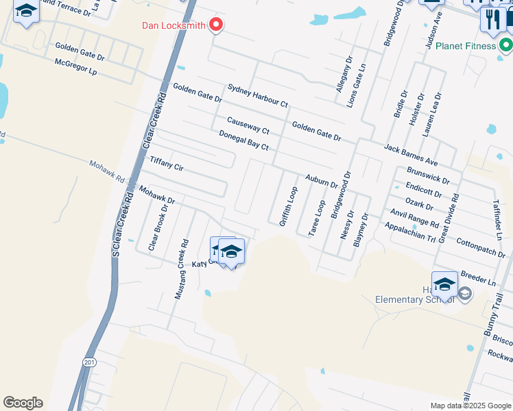 map of restaurants, bars, coffee shops, grocery stores, and more near 6305 Temora Loop in Killeen