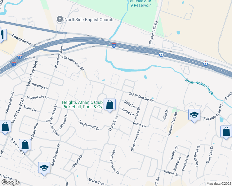 map of restaurants, bars, coffee shops, grocery stores, and more near 505 Sun Meadows Drive in Harker Heights