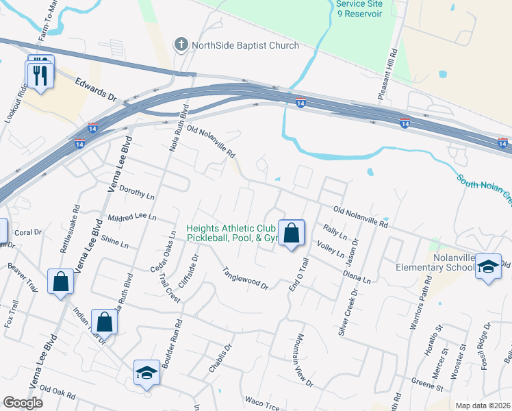 map of restaurants, bars, coffee shops, grocery stores, and more near 609 Paintbrush Drive in Harker Heights