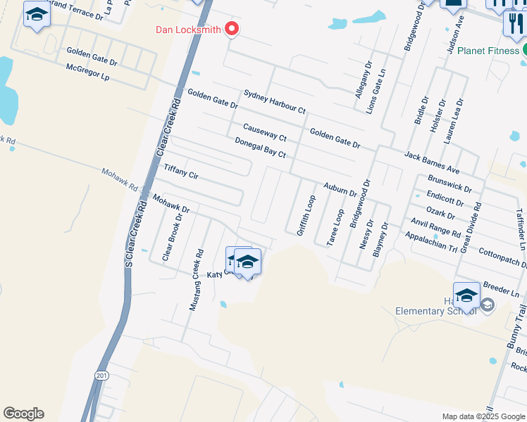 map of restaurants, bars, coffee shops, grocery stores, and more near 6305 Temora Loop in Killeen