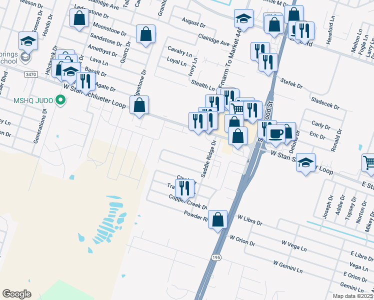 map of restaurants, bars, coffee shops, grocery stores, and more near 1403 Chips in Killeen