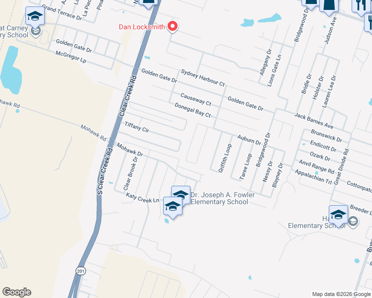 map of restaurants, bars, coffee shops, grocery stores, and more near 6500 Temora Loop in Killeen