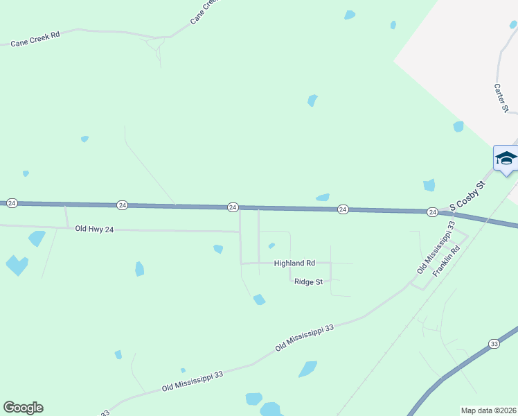 map of restaurants, bars, coffee shops, grocery stores, and more near 12439 Mississippi 24 in Centreville