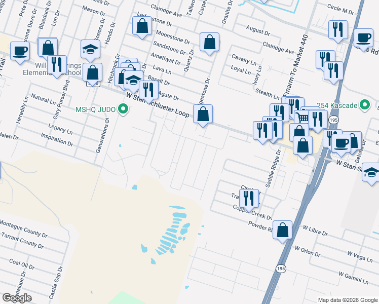 map of restaurants, bars, coffee shops, grocery stores, and more near 1804 West Stan Schlueter Loop in Killeen