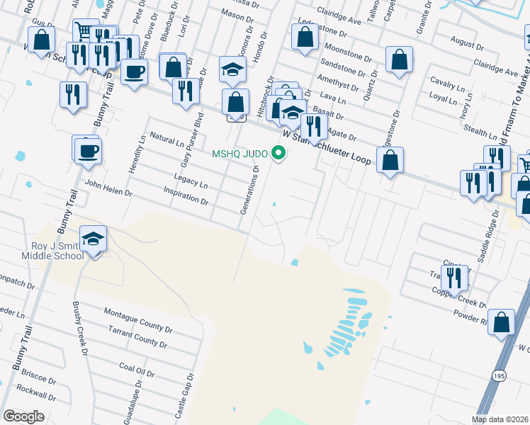 map of restaurants, bars, coffee shops, grocery stores, and more near 5005 Imperial Eagle Drive in Killeen
