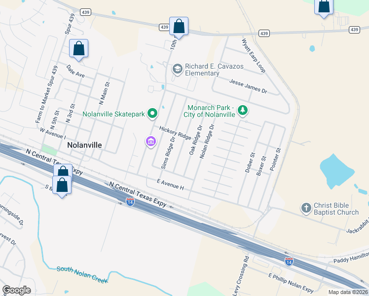 map of restaurants, bars, coffee shops, grocery stores, and more near 217 Timber Ridge Drive in Nolanville