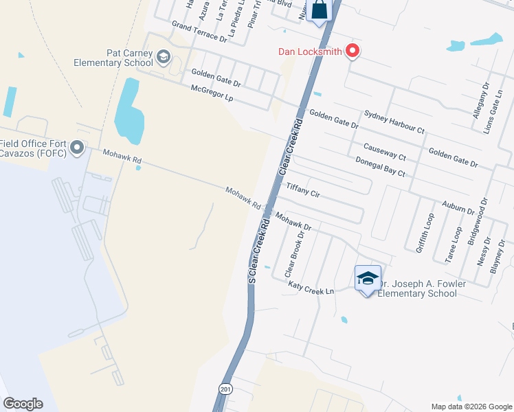 map of restaurants, bars, coffee shops, grocery stores, and more near Mohawk Road in Killeen