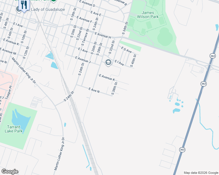 map of restaurants, bars, coffee shops, grocery stores, and more near 1211 Honor Lane in Temple